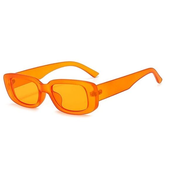 Transparent Orange Rectangle sunglasses  - Picture 1 of 3